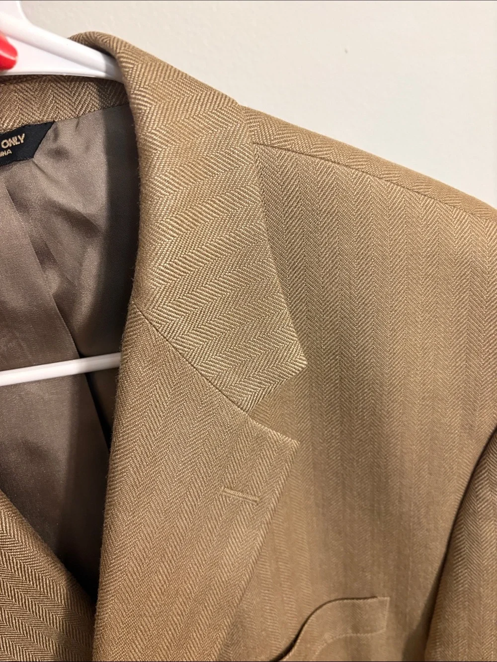 Chaps silk Men's Tan/Brown Three-Button Sport Coat Blazer